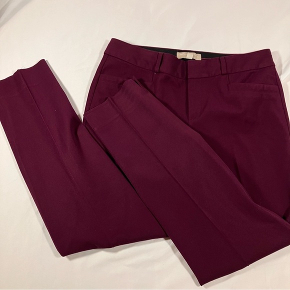 Banana Republic Martin Fit Burgundy Deep Red business casual pants, womens sz 8 - Picture 1 of 8